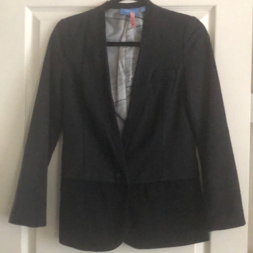 Blazer black and gray lined full sleeves